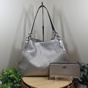 Coach Hallie Metallic Shoulder Bag and Wallet